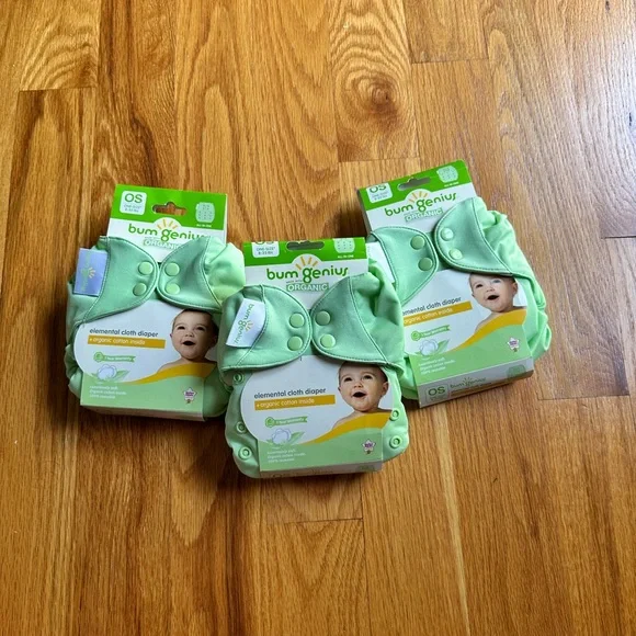 BumGenius Organic Green Diaper Covers - Picture 1 of 4